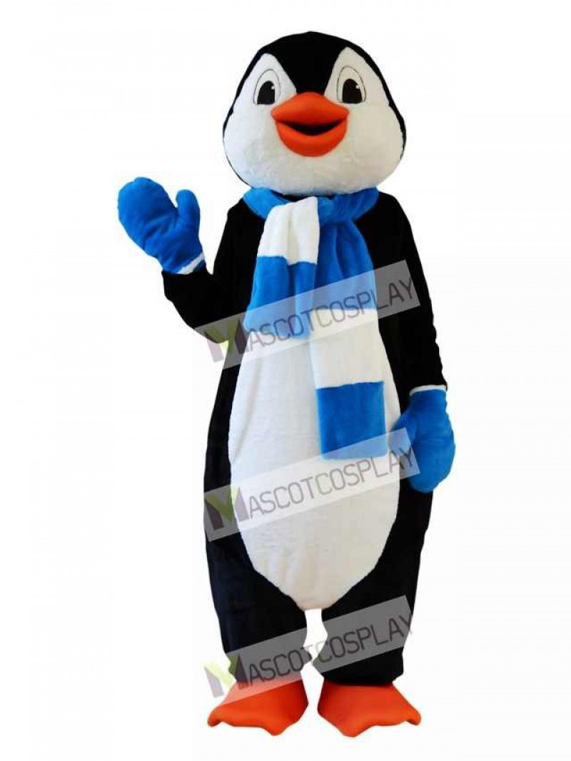 Penguin With Scarf Mascot Costume