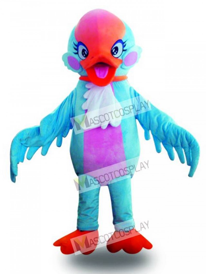 Red Head Blue Swan Bird Mascot Costume