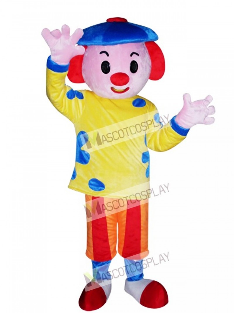 Blue Hat Boy Mascot Costume