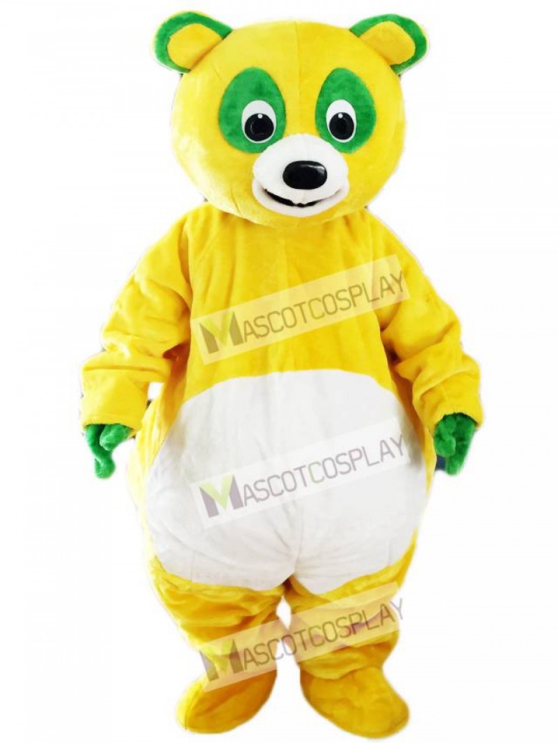 Yellow Bear with Green Eyes Mascot Costume