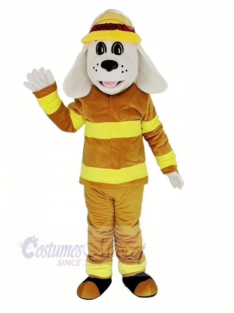 Sparky the Fire Dog with Tan Color Suit NFPA Mascot Costume