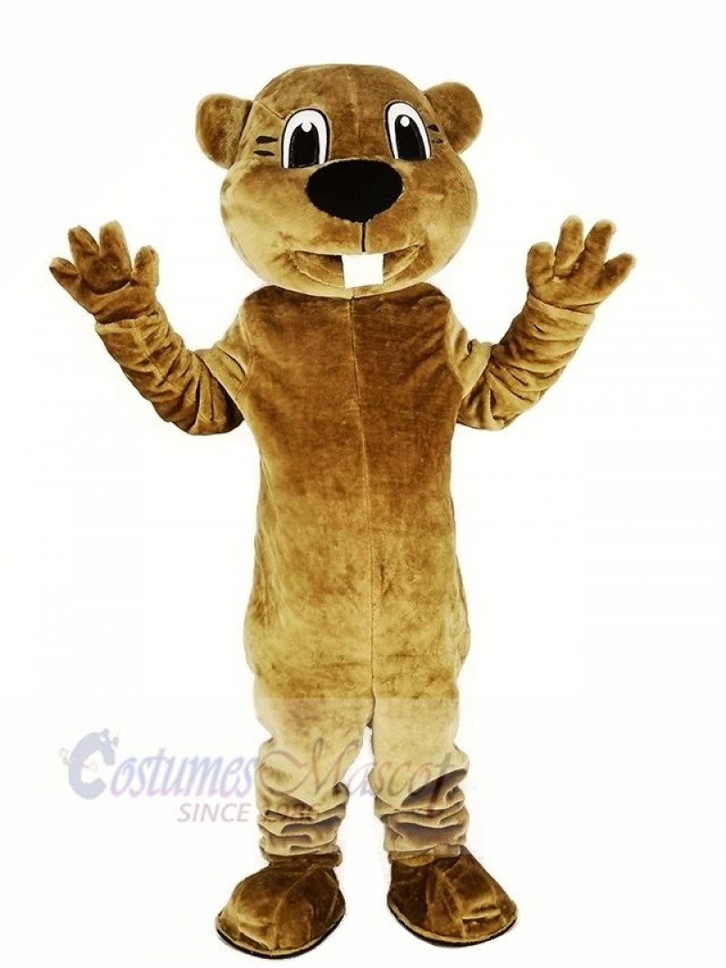 Brown Beaver Mascot Costume Animal Adult