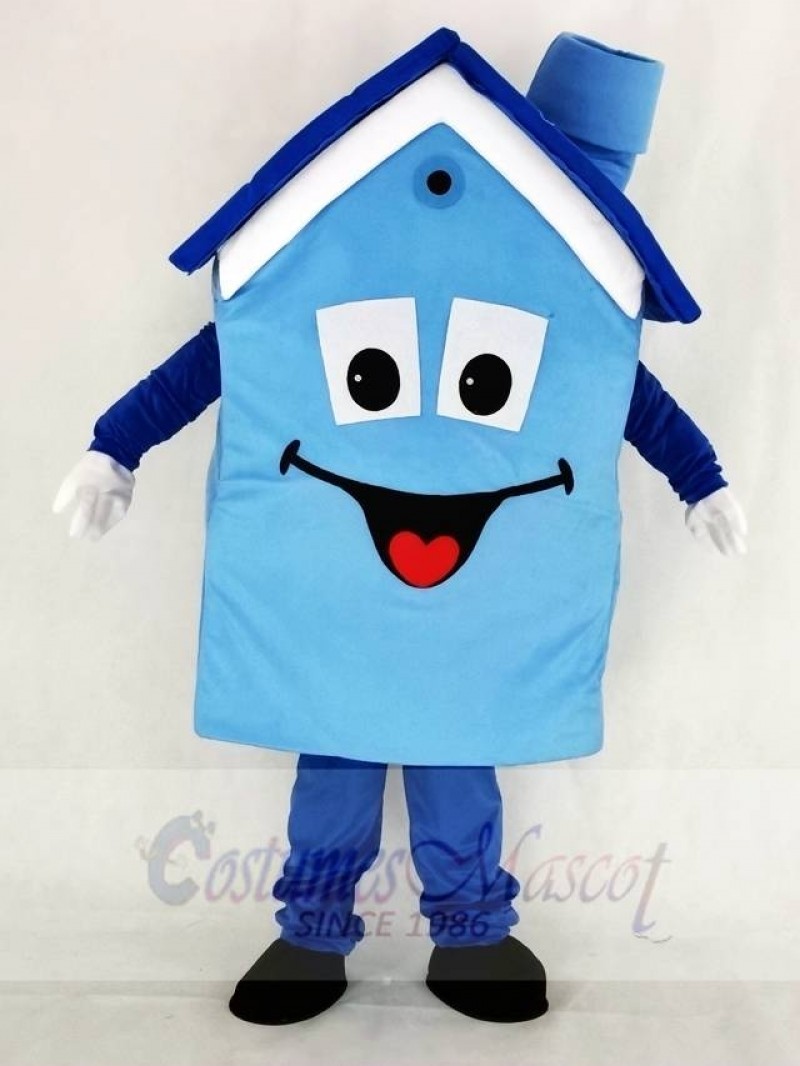 Realistic Blue House Mascot Costume School