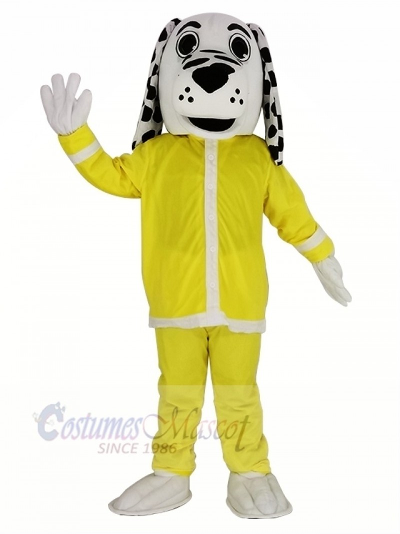 Dalmatian Fire Dog with Yellow Coat Mascot Costume Animal