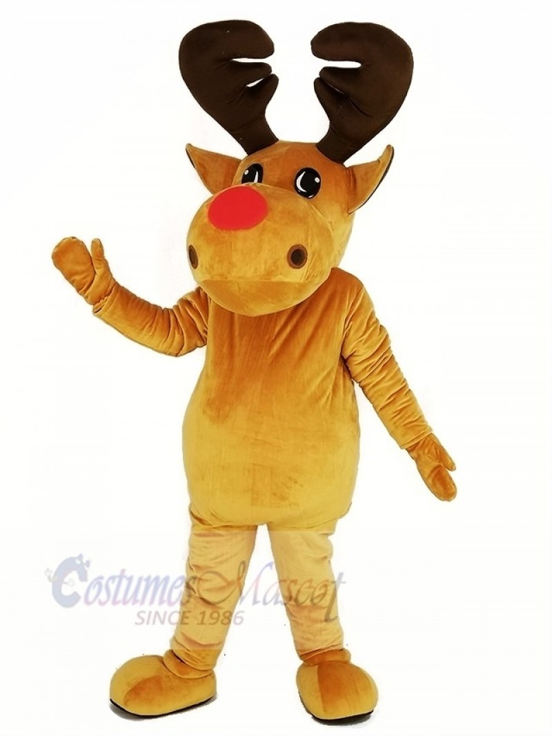 Brown Reindeer Mascot Costume Christmas Xmas