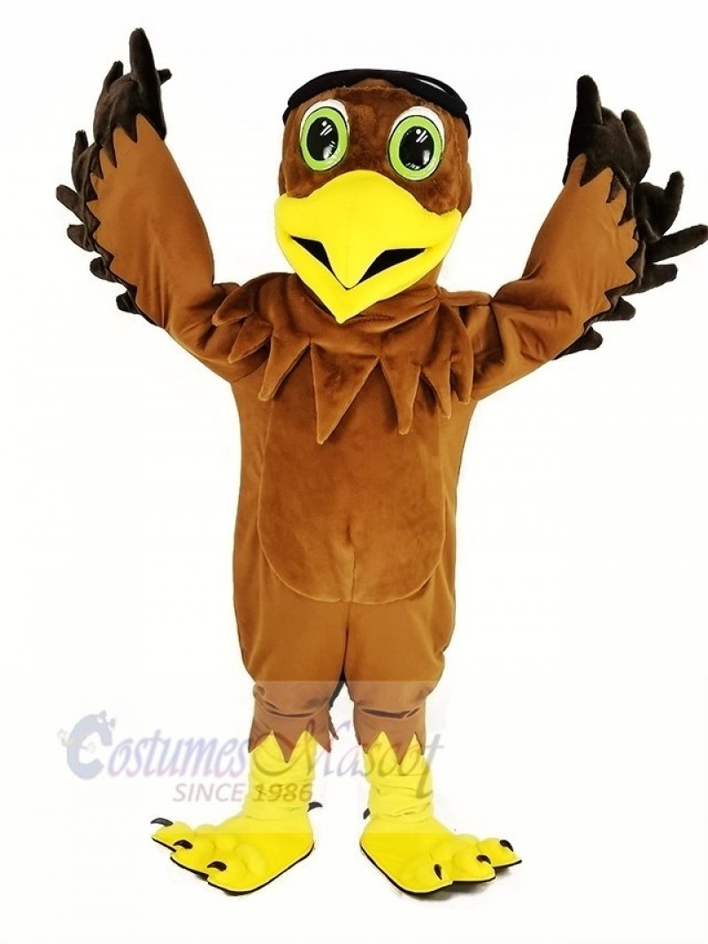Brown Eagle Ace Pilot Bird Mascot Costume Animal