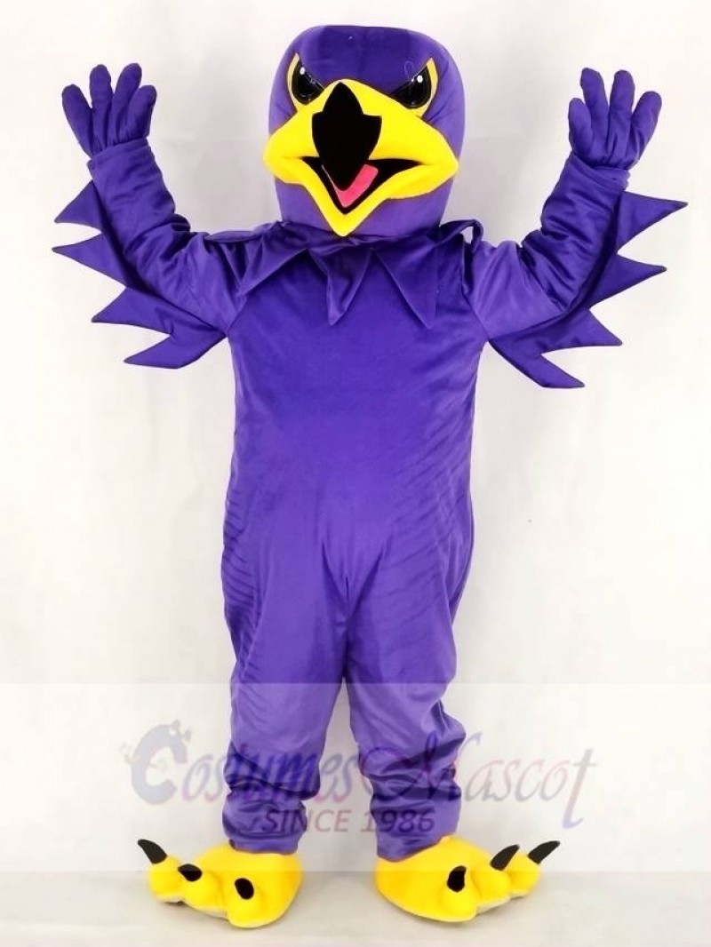 Purple Night Hawk Mascot Costume School