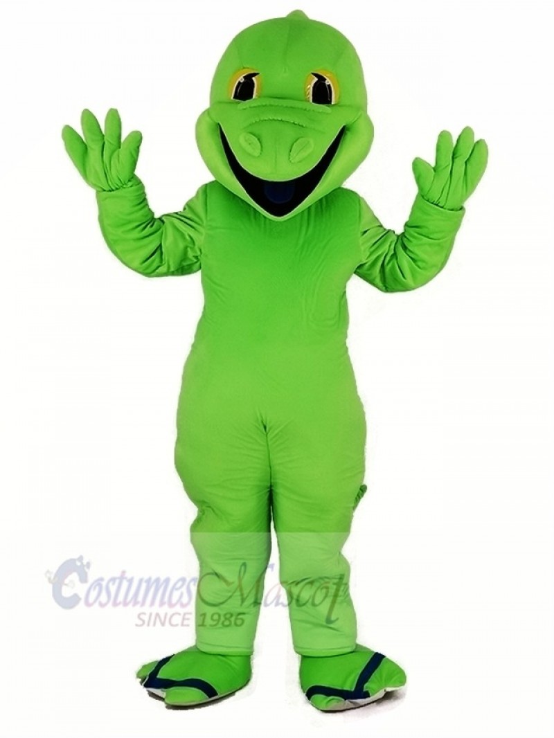 Green Lizard Mascot Costume Cartoon