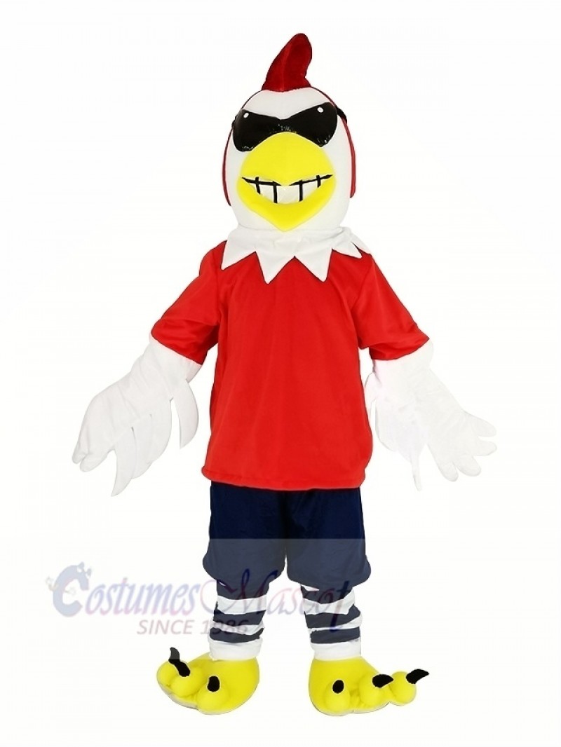 Chicken Rooster with Glasses Mascot Costume Cartoon