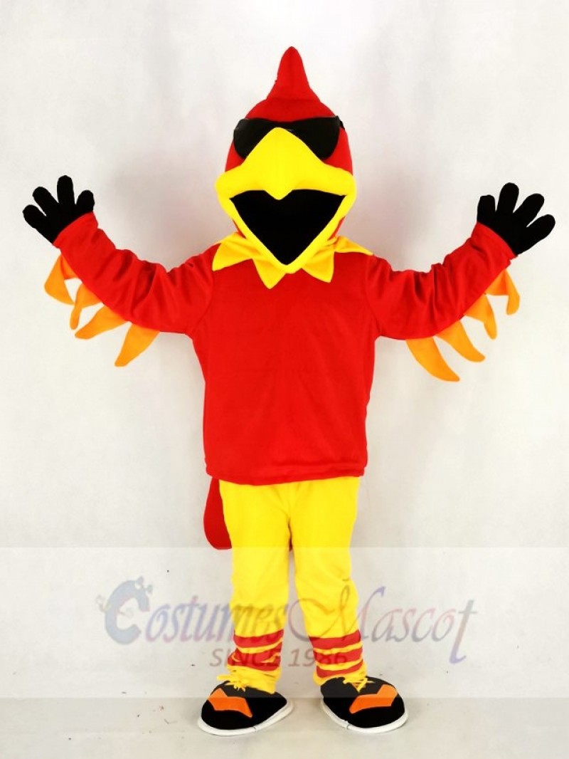 Rock Rooster Mascot Costume Cartoon	