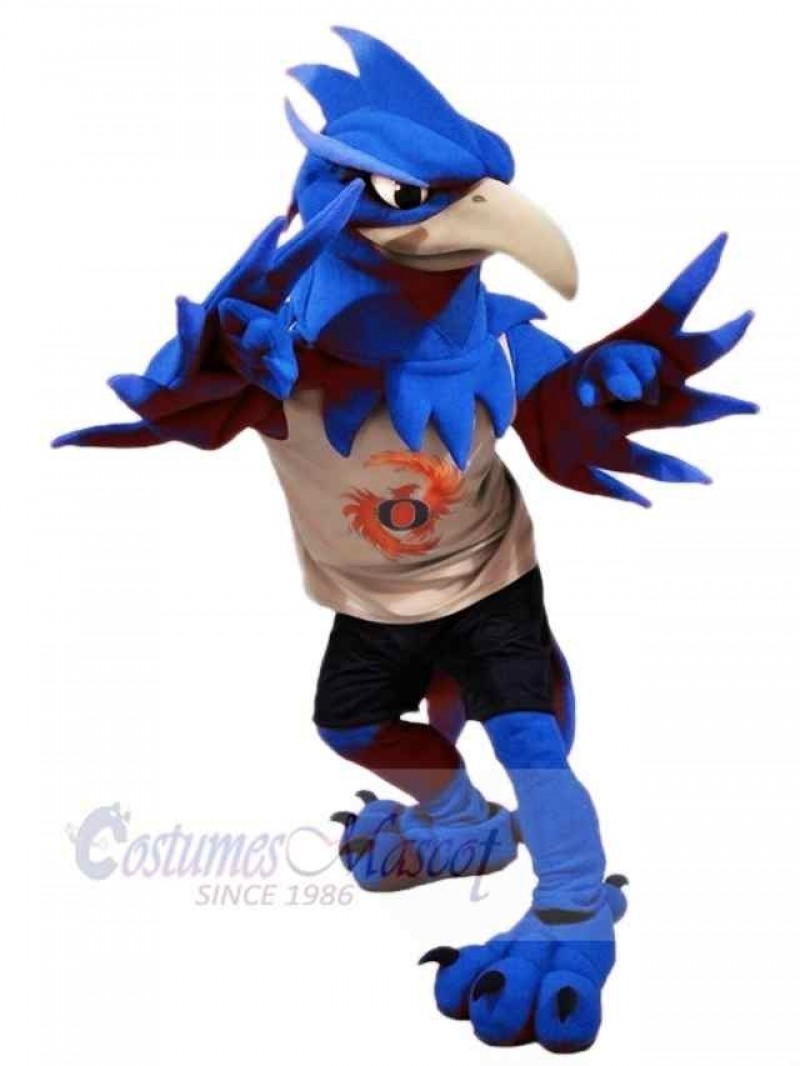 Blue Phoenix Mascot Costume Cartoon