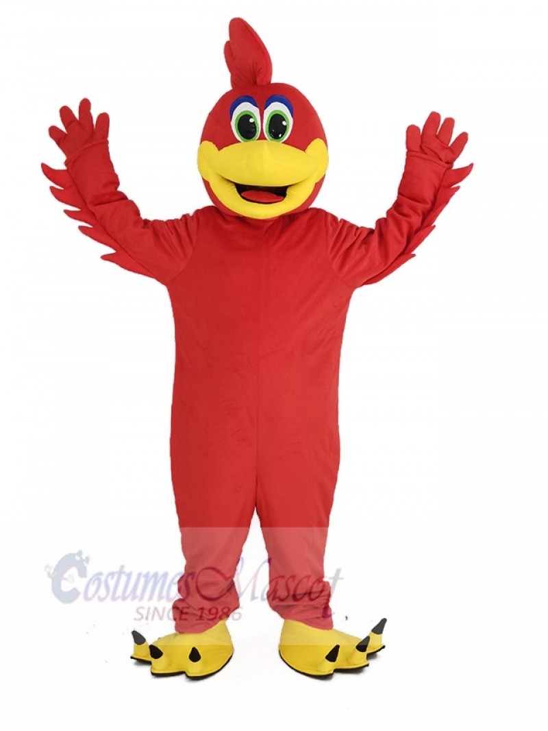 Realistic Red Roadrunner Bird Mascot Costume College