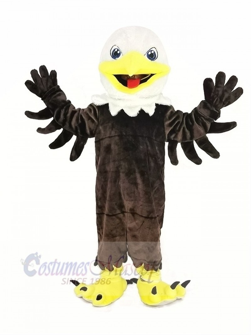 White Head Brown Eagle Mascot Costume Animal	