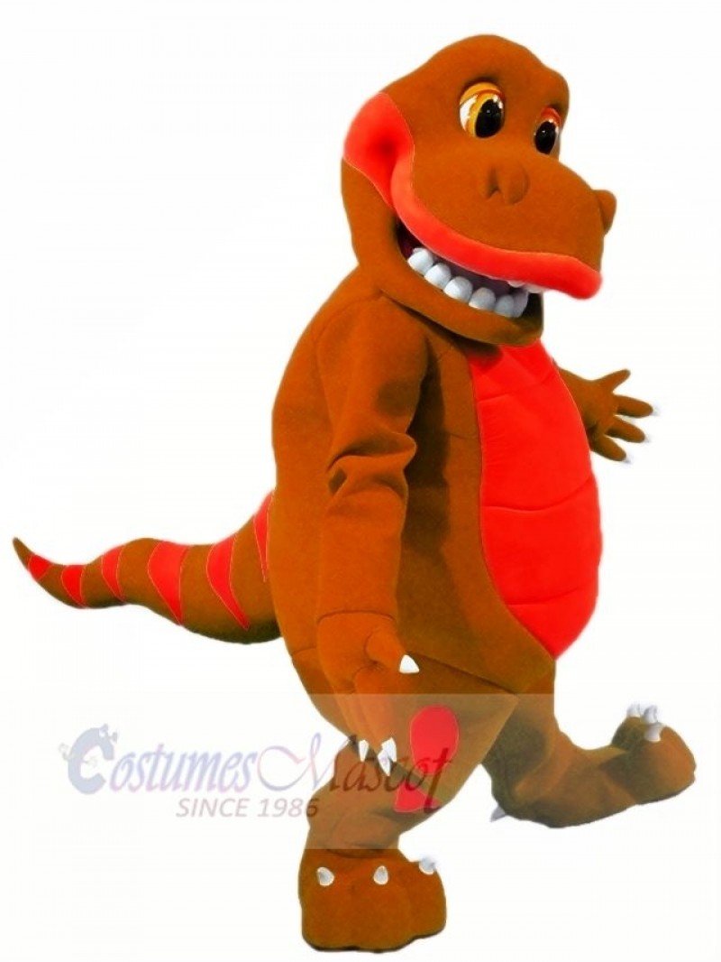 Brown Dinosaur Mascot Costume Cartoon