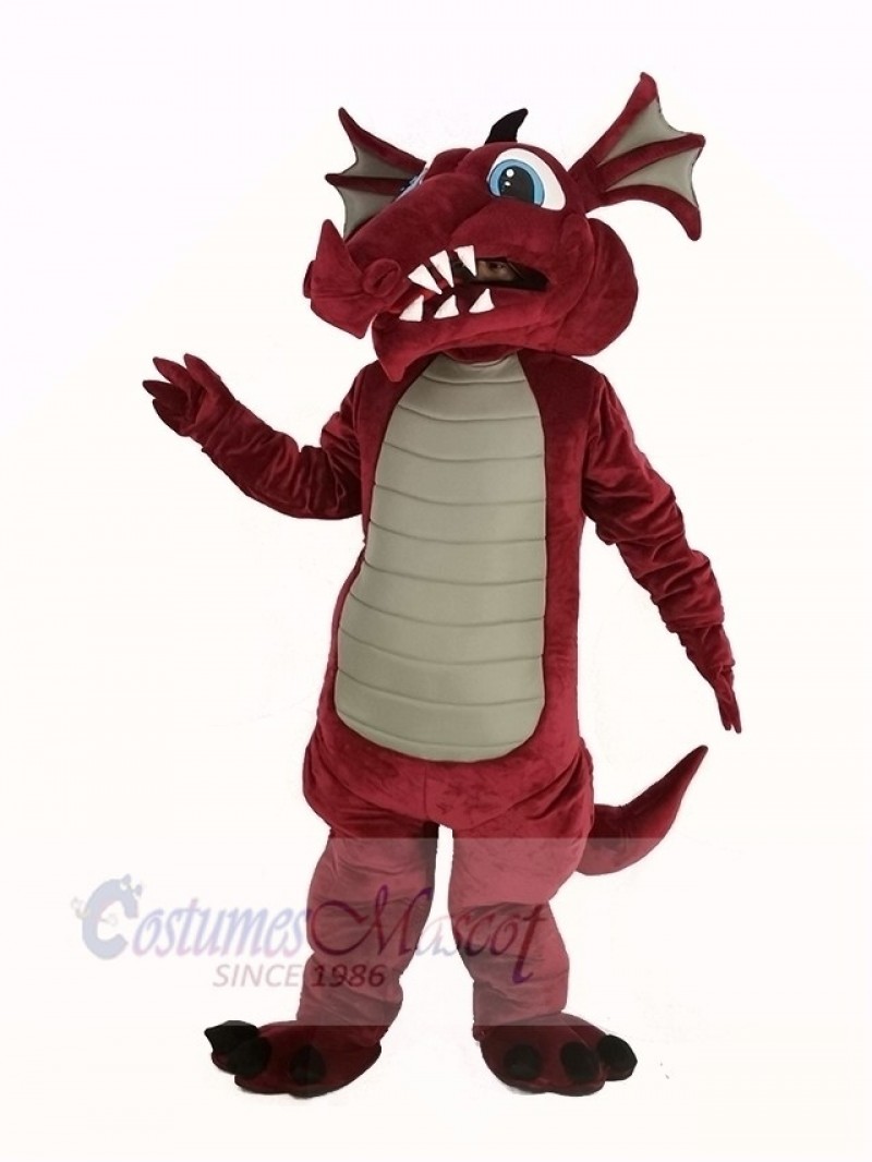 Wine Color Dragon Mascot Costume