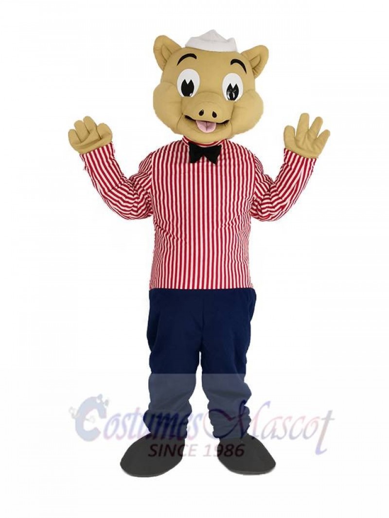 Waiter Pig Mascot Costume Animal