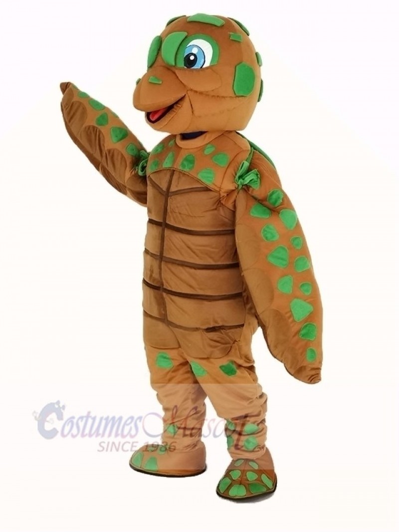 Green and Brown Sea Turtle Mascot Costume Animal