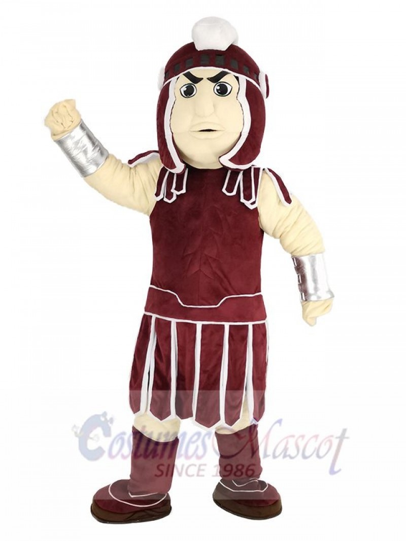 Dark Red Spartan Trojan Knight Sparty Mascot Costume