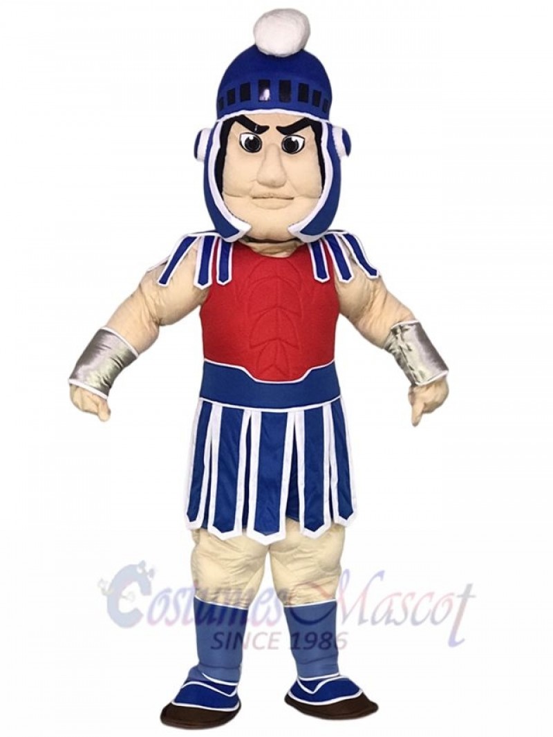 Blue Spartan Trojan Knight Sparty with Red Chest Mascot Costumes 