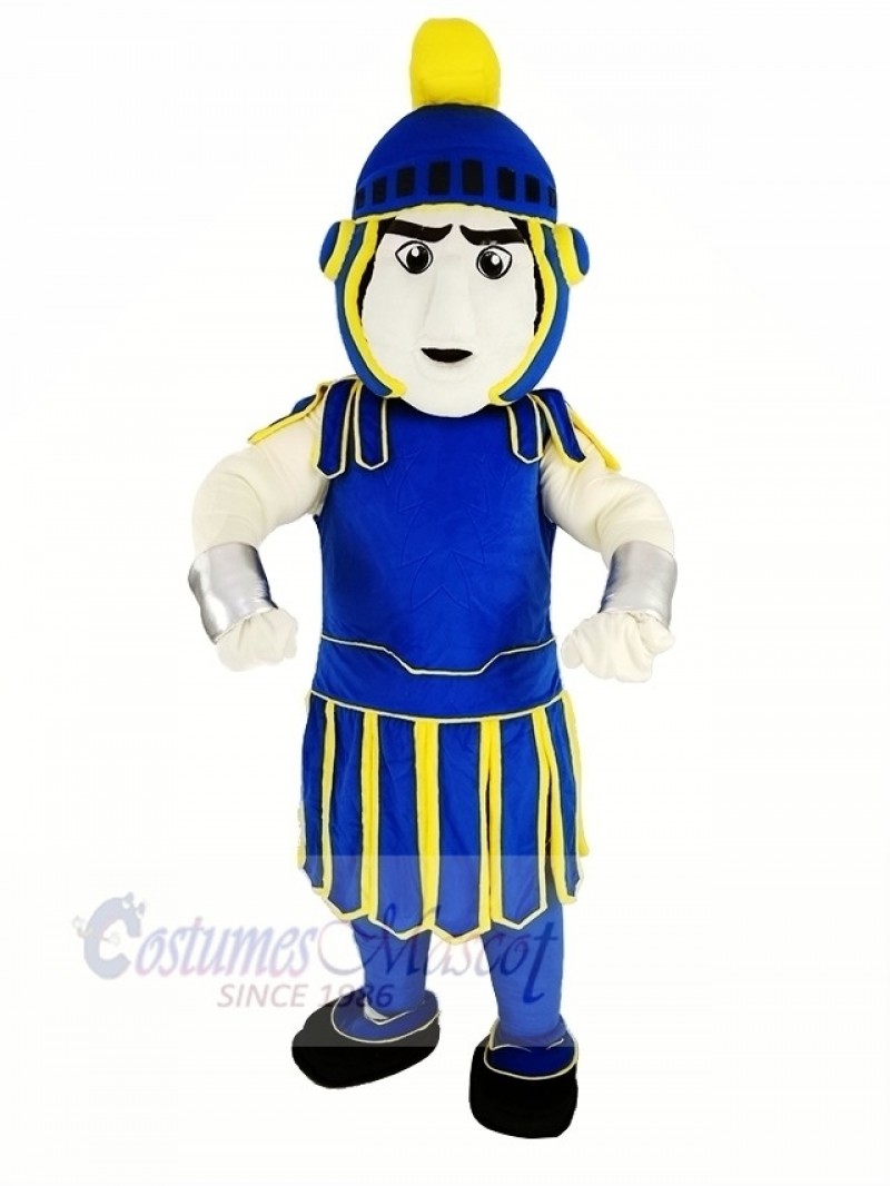 Blue and Yellow Titan Spartan Trojan Knight Sparty Mascot Costume People