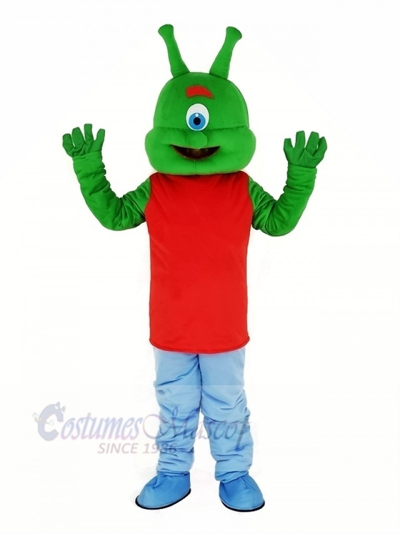 Green Alien Mascot Costume Cartoon	