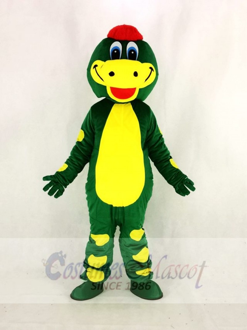Cute Green Dino Dinosaur Mascot Costume Cartoon