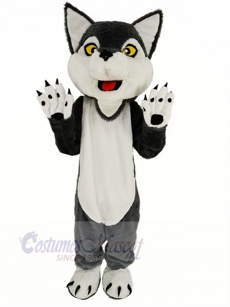 Cute Gray Wolf Mascot Costume Animal