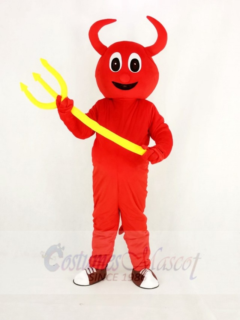Cute Red Devil Mascot Costume Cartoon	