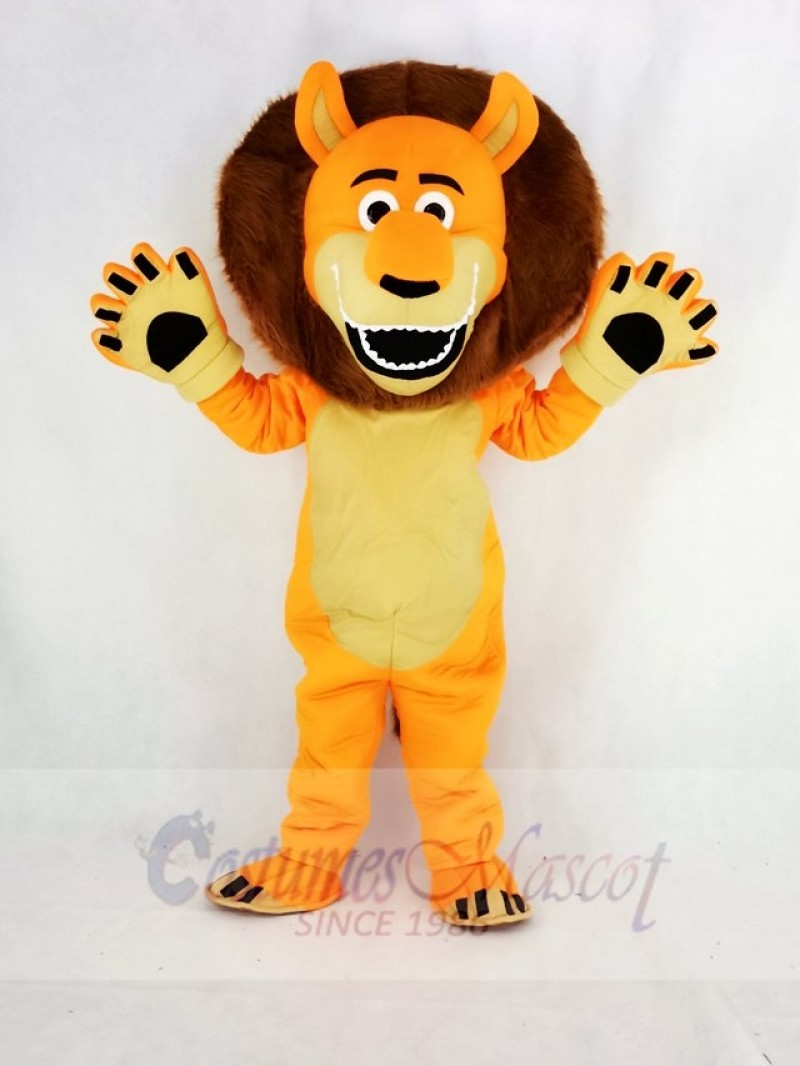 Funny Orange Lion Adult Mascot Costume School	