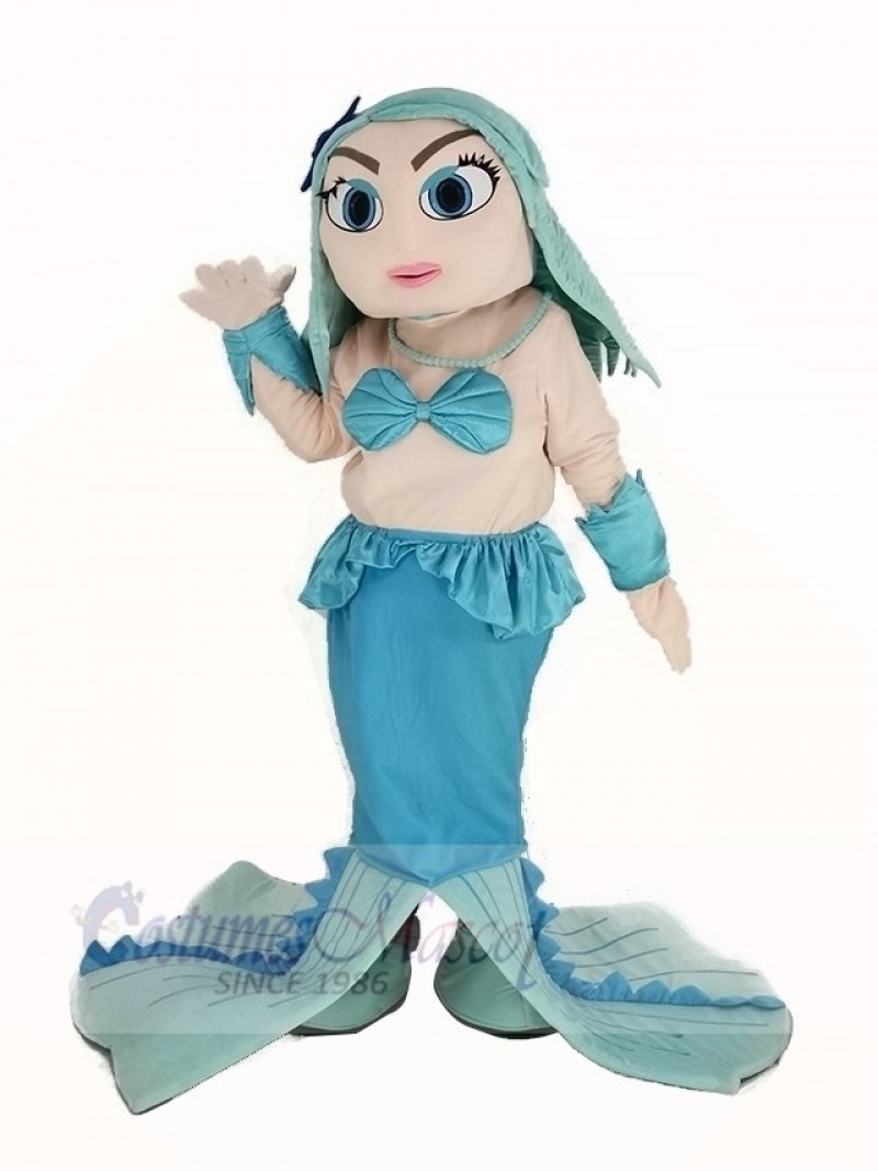 Blue Mermaid Mascot Costume Cartoon