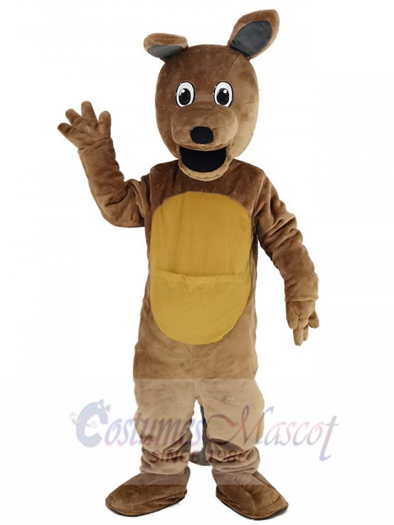 Brown Kangaroo With Long Ears Mascot Costume