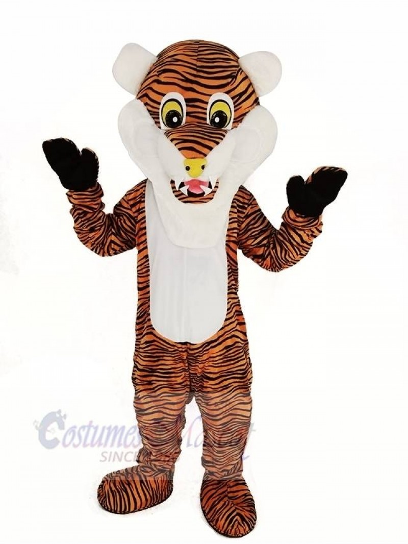 Reddish Brown Stripe Tiger Mascot Costume Animal