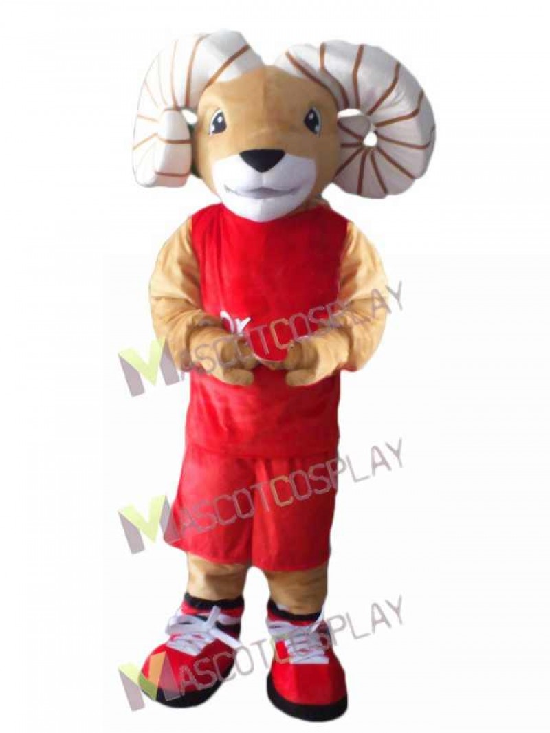 Red Ram Mascot Costume Mascot Costume