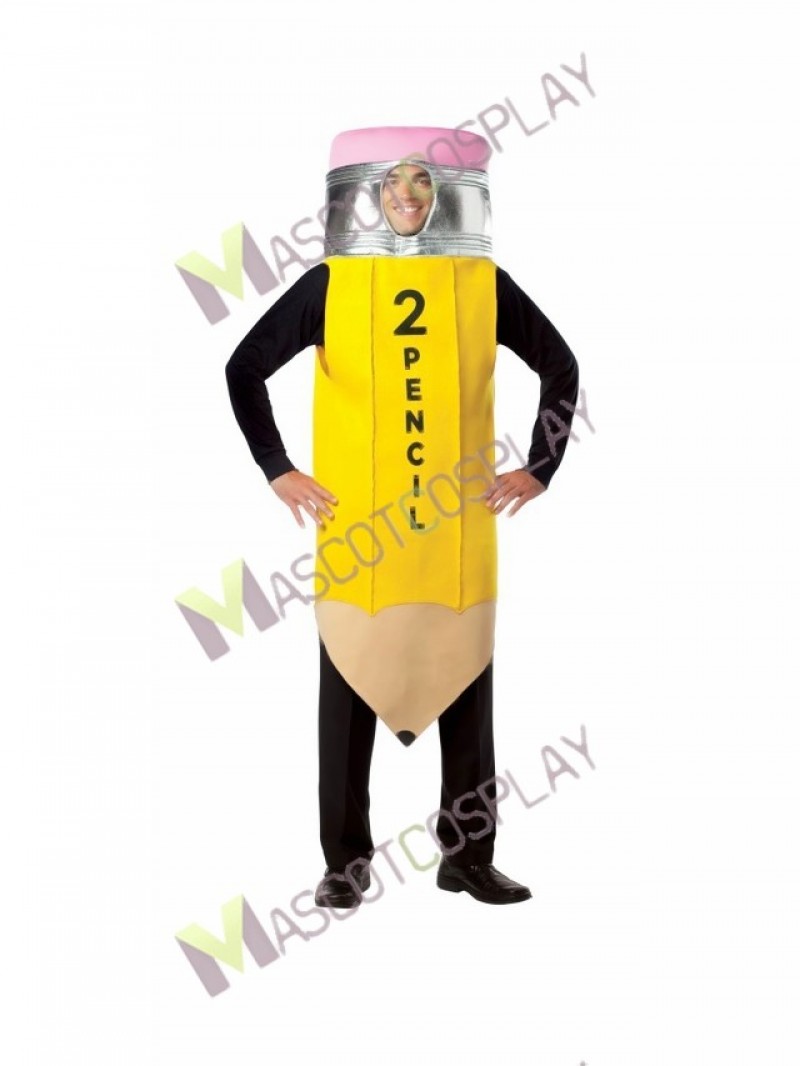 High Quality Adult Yellow Pencil Mascot Costume