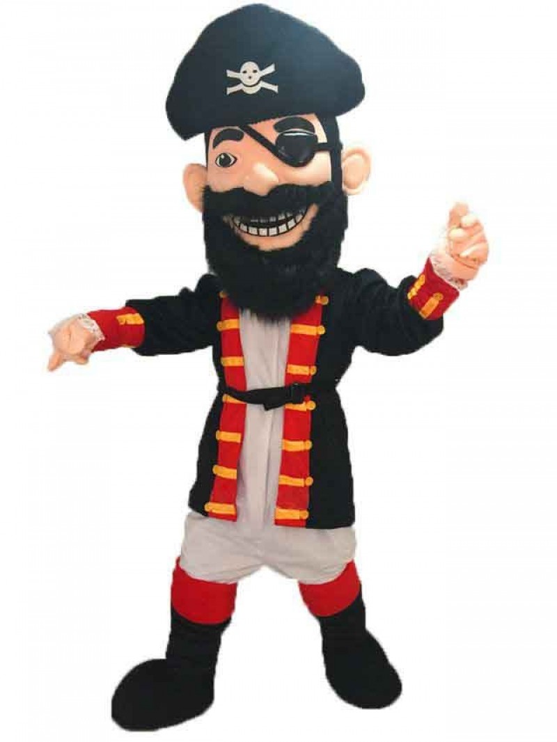 Hot Sale New Redbeard Pirate Mascot Costume with Black Hat