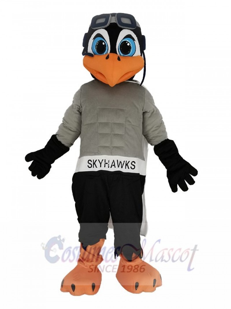 Skyhawk with White Cloak Mascot Costume