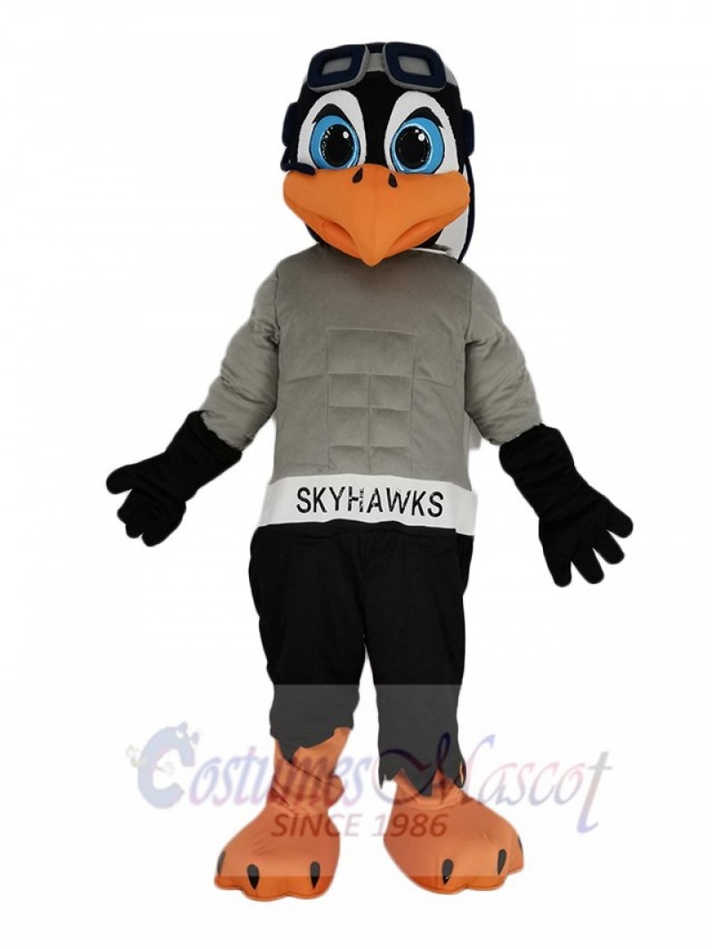 Black and Gray Skyhawk Mascot Costume