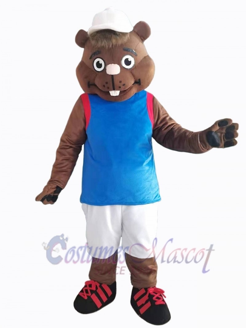 Hiking Groundhog Mascot Costume Animal