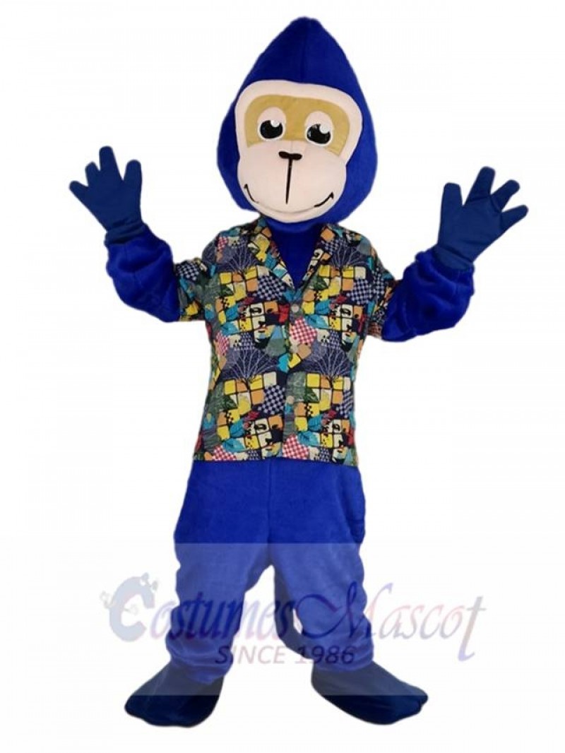 Gorilla Monkey in Floral Shirt Mascot Costume