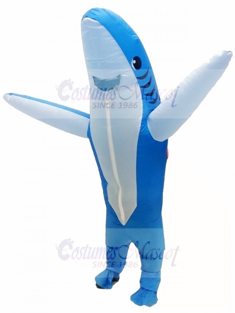 Blue Shark Inflatable Halloween Xmas Blow Up Costumes for Adults