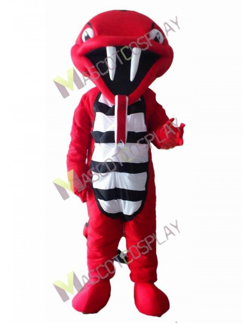 Red Rattle Cobra Snake Mascot Costume