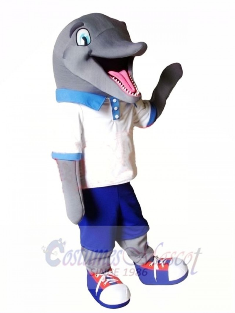 Cute Sport Dolphin Mascot Costume Cartoon