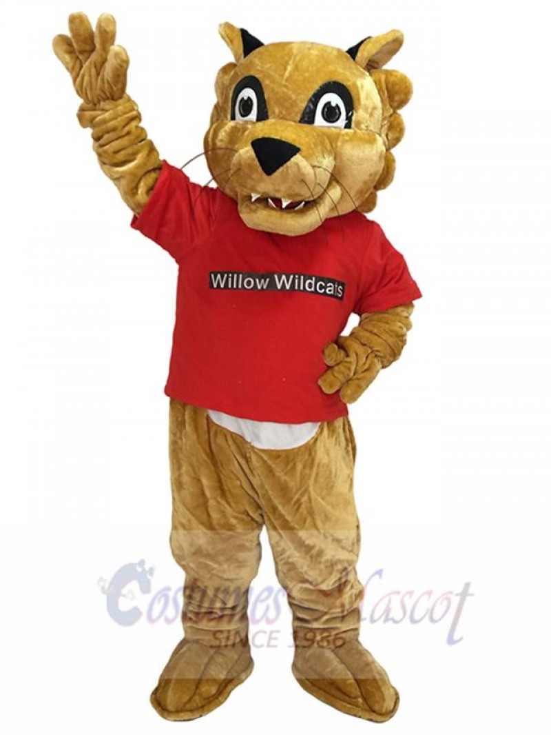 Cougar Paws in Red Shirt Mascot Costumes