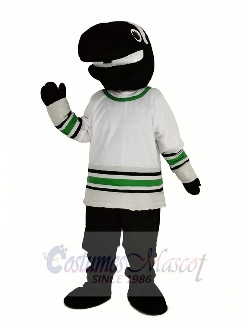 Whale Player in White T-shirt Mascot Costume