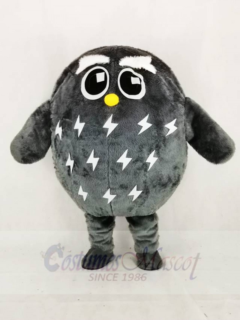 Cute Grey Owl Mascot Costume Cartoon	