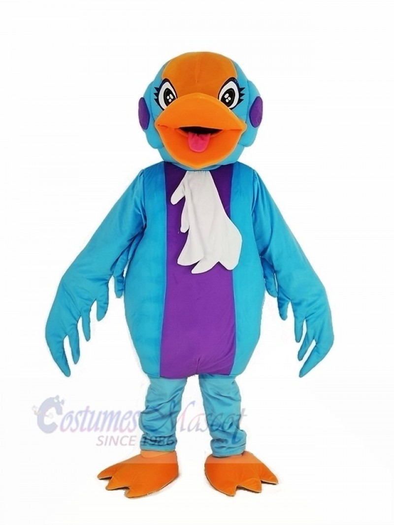 Red Head Blue Swan Bird Mascot Costume Animal	