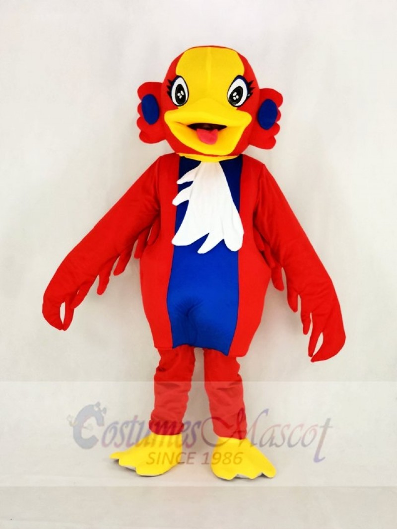 Yellow Head Red Swan Bird Mascot Costume School