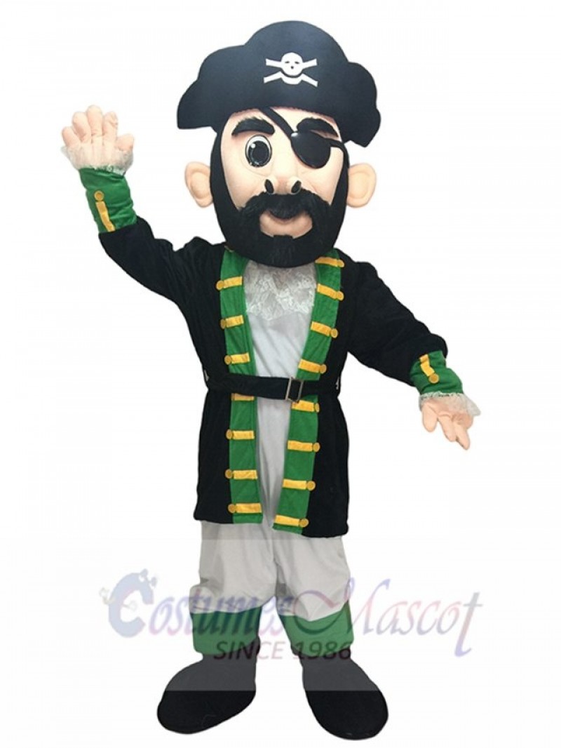 New Green Cuff Captain Blythe Pirate Mascot Costume