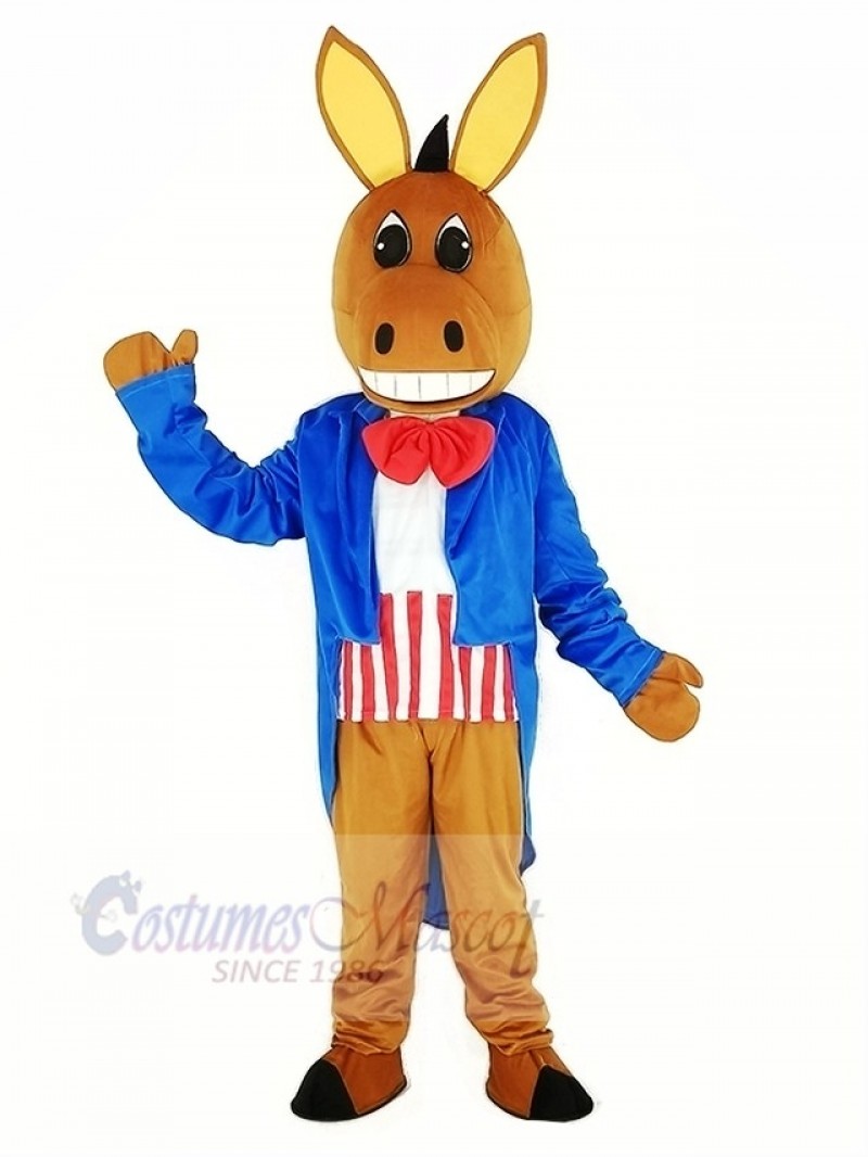 Patriotic Donkey Mascot Costume Animal	