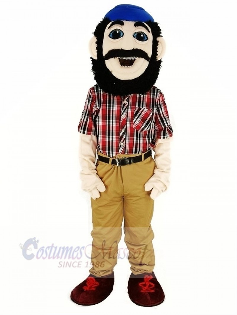 Lumberjack with Blue Hat Mascot Costume